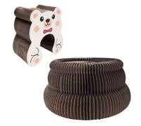 Rascador interactivo para gatos, rascador de cartón de ejercicio físico, juego para arañar a acordeón, para interiores exteriores, casa, apartamento, salón, dormitorio