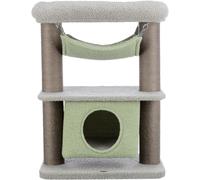 TRIXIE Árbol rascador Junior Lunito de 71 cm en Gris/Menta, árbol pequeño de 2 Niveles con Cueva para Gatos, casa para Gatos con Posibilidad de rascar y Dormir, cómodo y Estable, 44442
