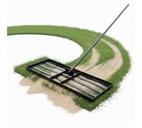 Rascador para césped Relaxdays, 76 x 25 cm, Cuidado del césped, Mango de 200 cm, empuñadura Antideslizante, Acero, Negro