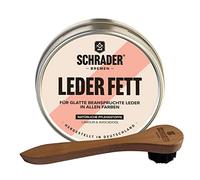 Rascador para cuero incoloro - Cuidado de cuero para piel lisa, zapatos, ropa de moto, individual y como juego con cepillo de crisol - Fabricado en Alemania, transparente, 1er + Tiegelbürste