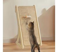 Rascador para gatos, almohadilla rascadora de sisal, almohadilla para rascar gatos en forma de L para gatos de interior, protector de muebles de 68 cm con juguete de ratón