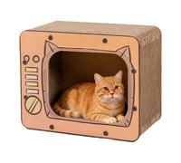 Rascador para Gatos | Cama de cartón Ondulado en Forma de TV - Protege contra arañazos causados por daños por y Muebles | Proporciona enriquecimiento, Movimiento de Juego, para el aburrimiento