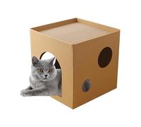 Rascador para gatos | Casa para gato cuadrada plegable de doble capa | Casa de juegos para gatos de interior para viajar, interior y uso al aire libre