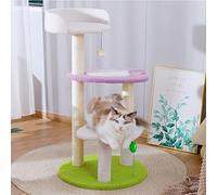 Rascador para Gatos Cat House, árbol rascador de 35,4" de Alto con Cuerda de sisal de Primera Calidad, 1 Pelota Colgante interactiva y Juguetes con Pelota de Resorte para Gatitos y Gatos