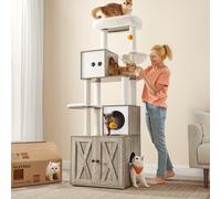 Rascador para Gatos con Letrero de 185cm y Plataforma Lavable con Cojín