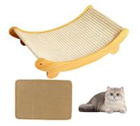 Rascador para gatos con marco de madera, alfombrilla rascador para gatos, estructura de madera, 1 almohadilla de sisal intercambiable