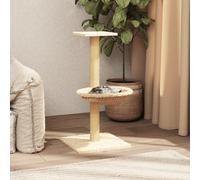 Rascador para gatos con poste de sisal crema 74 cm