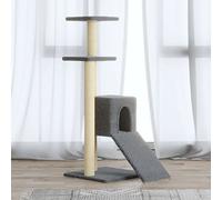 Rascador para Gatos con Postes de sisal, LAPOOH Arbol para Gatos, Gatos Accesorios, Arranhador para Gatos, Arbol Rascador Gatos, Gris Claro 92 cm