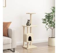Rascador para Gatos con Postes de sisal, LAPOOH Arbol para Gatos, Gatos Accesorios, Arranhador para Gatos, Arbol Rascador Gatos, Crema 104 cm