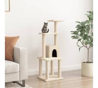 Rascador para Gatos con Postes de sisal, LAPOOH Arbol para Gatos, Gatos Accesorios, Arranhador para Gatos, Arbol Rascador Gatos, Crema 105 cm