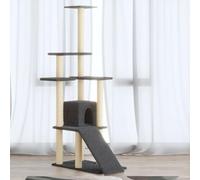 Rascador para Gatos con Postes de sisal, LAPOOH Arbol para Gatos, Gatos Accesorios, Arranhador para Gatos, Arbol Rascador Gatos, Gris Oscuro 155 cm