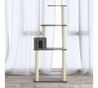 Rascador para Gatos con Postes de sisal, Xichuzi Arbol para Gatos, Gatos Accesorios, Arranhador para Gatos, Arbol Rascador Gatos, Gris Claro 147 cm