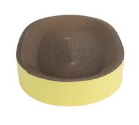 Rascador para gatos de cartón ondulado ovalado, 54 x 38 x 9,1 cm, color amarillo, para pulir las garras.