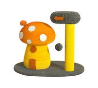 Rascador para gatos de casa de hongos, poste rascador apto para gatitos con bolas colgantes, diseño composicional, fomenta el juego y mantiene las garras recortadas