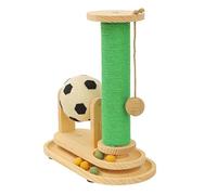 Rascador para Gatos De Fútbol Alto - Protector De Muebles De Sisal Vertical | Interactivo Bola Giratoria Y Base Rodante | Poste De Madera Maciza Anti-Vuelco hacia Sofá Y Sillón