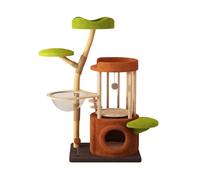 Rascador para Gatos De Interior, Amplio Parque De Juegos con Mirador Transparente Y Juguetes Interactivos, Moderno Rascador para Gatos De Interior(Green)