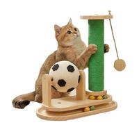 Rascador para Gatos | De Madera Interactivo Vertical con Bola Menta,Poste Rascador Felino | para Hogar Juego Exterior Entrenamiento Ejercicio Simulación Caza Rascado Escalada Juego De Suelo