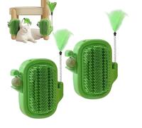 Rascador para Gatos En Esquina - Cactus Cepillo para Acicalamiento Juego de 2 - Poste De Rascado con Hierba Gatera Y Plumas para Interior Enriquecimiento Conductual Interactivo