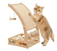 Rascador para Gatos en Forma de L - Juguete con Pelota y Laberinto Protector de Muebles,Tablero de Afilado Vertical - para Rincón, Dormitorio, Apartamento o Sala de Juegos