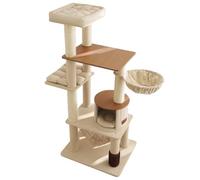 Rascador para Gatos Grandes de Interior, Arbol Gatos con Postes Rascadores Recubiertos de Sisal, Condominio, Hamaca y Plataforma Extendida para Jugar y Dormir