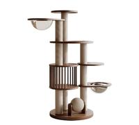 Rascador para Gatos Incluye Un Cuenco Espacial, Un Poste para Rascar y Una Bola para Rascar. No Tiene Olor. Sus Dimensiones Son 70 x 70 x 175 Cm, Lo Que Lo Hace Ideal para Apartamentos.