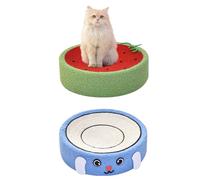 Rascador para gatos, juego de 2 piezas, diseño interesante, regalos creativos, verde y azul (verde y azul)