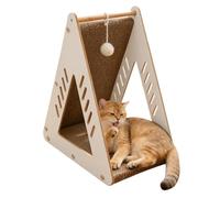 Rascador para gatos - Juguetes interactivos de papel ondulado | Rascador para gatos con bola de peluche | Protección para muebles de suelo de moqueta para gatitos, aburrimiento de interior, juegos de