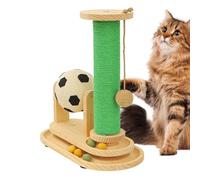 Rascador para gatos, poste interactivo con temática de fútbol con bola rodante de base ancha, poste rascador para gatos, para interiores y exteriores, sofá, suelo de esquina