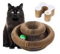 Rascador para gatos - Rascador plegable con órgano mágico, interactivo con campana, salón de cartón ondulado de alta densidad para gatitos y adultos | Desi que ahorra espacio