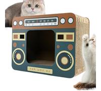 Rascador para gatos | Rascador vertical para gatos de interior, juego retro para animales con forma de radio, ejercicio mental, para razas pequeñas, medianas y grandes, casa para alquilar apartamento