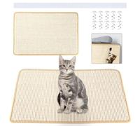 Rascador para Gatos Sofa Rascador Gatos Sofa 60 x 40 cm Rascador Sofa Gatos Esquina de Sisal Alfombra Rascadora para Gatos Natural Protector de sofá contra arañazos de Gato con 10 Clavos en Espiral