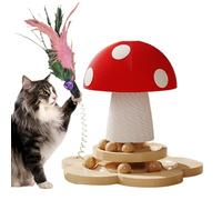 Rascador para Gatos - Torre Interactiva de Sisal Champiñón Antideslizante | Poste de Rascado de Sisal para Gatos,Protector De Muebles, Escalada, Enriquecimiento, Ejercicio Y Juego