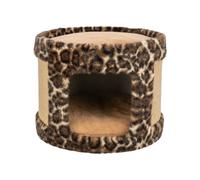 Trixie Rascador de la Cueva Leo - Cueva para Gatos Equipada con Forro Polar y Superficie rascadora de Yute, diámetro 38 × 30 cm, marrón, cómodo y Estable árbol para Gatos - 48180