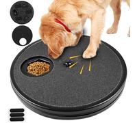 Rascador para perros con caja de golosinas, lijadora de garras con 6 compartimentos, rotación de 360°, alternativa a las cortadoras y lijadoras de garras (negro)