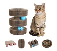Rascador plegable de cartón para gatos, juguete mágico para gatos con bola, rascador interactivo Turbo Track para gatos de interior, almohadilla de rascar reciclable de alta densidad para cuidado y