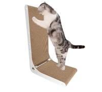 Rascadores de cartón para gatos de interior, tablero rascador para gatos | Cartón rascador para gatos en forma de L - Accesorios para mascotas, bolas de juguete con hierba gatera integradas, tabla ras