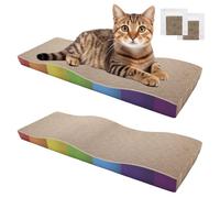 Rascadores para gatos, 2 unidades, cartón rascador duradero para gatos, reciclable, tabla de rascar de cartón con hierba gatera, tablas rascadoras para el cuidado de las garras