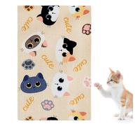 Rascadores para gatos de interior: almohadilla rascadora adhesiva cortable, dimensión externa de 50,0 x 80,0 x 0,5 más peso neto de 200,0 g, construcción de pieza de poliéster, tapete | para pulir gar