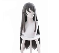 Rascal No Sueña Con Bunny Girl Senpai Sakurajima Mai Peluca De Pelo Largo Y Liso 80Cm Pelo Sintético Gris Anime Cosplay Peluca Sakurajima Mai