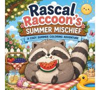 Rascal Raccoon's Summer Mischief: A Cozy Summer Coloring Adventure, 84 Pages, 40 Large Easy To Color Pages To Relax, Summertime Cuteness, Calling All Raccoon Lovers