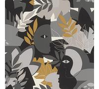 Rasch 464849 Papel pintado 464849-Dunkle diseño abstracto en gris, blanco, marrón y negro de la colección Salsa 10,05 m x 0,53 m (largo x ancho) Papel pintado no tejido