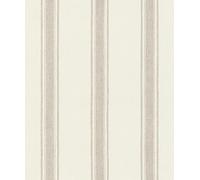 Rasch Lirico 555622 - Papel pintado con rayas, color blanco y beige