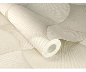 Rasch 608236 Art Deco - Papel pintado (fieltro), diseño de abanicos, color beige metálico