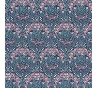 Papel Tapiz Floral De Vinilo Azul Rosa Rasch 710038 10m Rollo Diseño Elegante