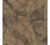 Rasch Amara 720570 - Papel pintado no tejido, diseño de hojas, color marrón y gris