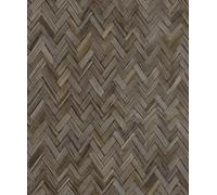 Rasch Beachhouse 410358 - Papel pintado no tejido con aspecto de madera en espiga en marrón oscuro
