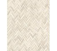 Rasch Beachhouse 410372 - Papel pintado no tejido con aspecto de madera en espiga en color crema claro