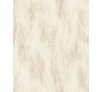 Rasch Country Charme 486247 - Papel pintado no tejido, diseño abstracto con hojas grandes, color beige