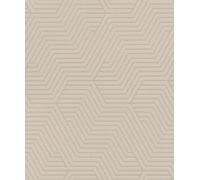 Rasch Deco Style 312522 - Papel pintado no tejido en gris claro con patrón geométrico de líneas finas