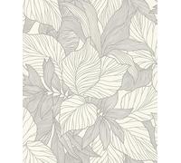 Rasch Deco Style 314922 - Papel pintado (fieltro, diseño de hojas, efecto 3D, color blanco)